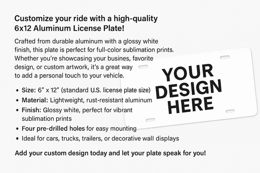 6X12 License Plate - Custom